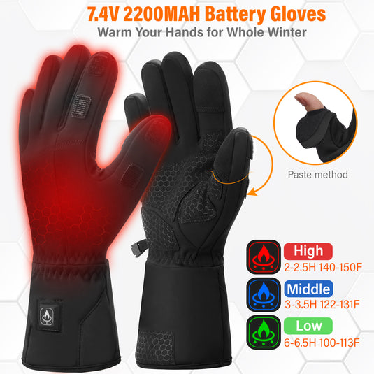 7.4V 2200mAh Fingerless Heated Gloves for Men