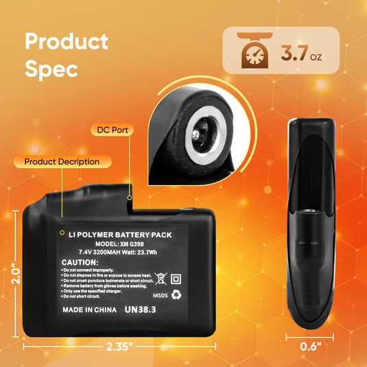 7.4V 3200mAh Lithium Battery Pack