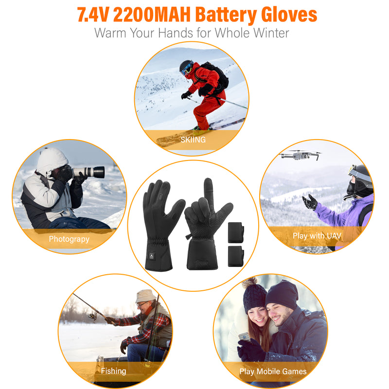 Load image into Gallery viewer, 7.4V 2200mAh Fingerless Heated Gloves for Men
